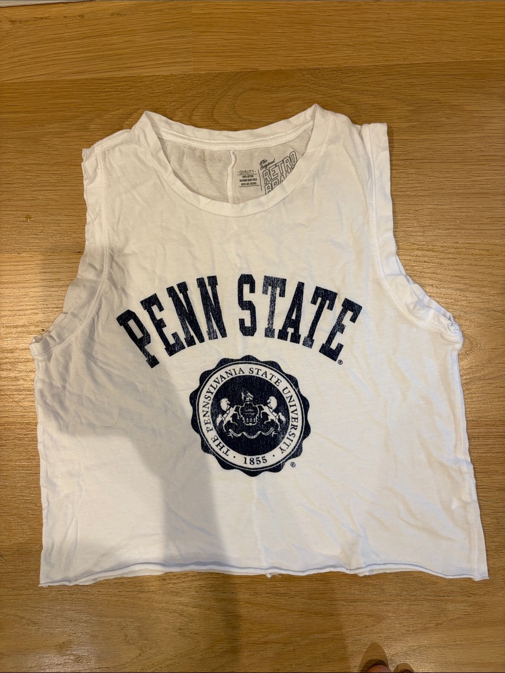 Penn State White Crop Muscle Tank Top size xs